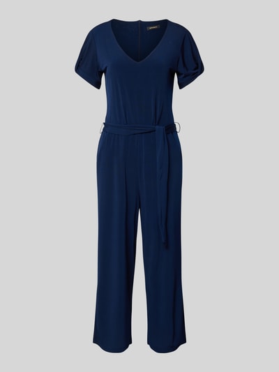 More & More Jumpsuit met V-hals en strikceintuur Donkerblauw - 2