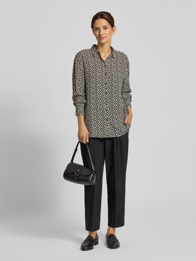 Christian Berg Woman Regular fit overhemdblouse van viscose met grafisch motief Zwart - 1