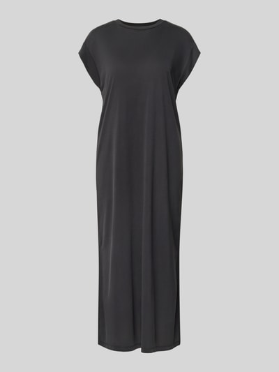 Produktfoto, gerades Freizeitkleid aus Viskose-Mix Modell 'ANORA' von PIECES in Schwarz mit glatter Textur, Damen Freizeitkleid.