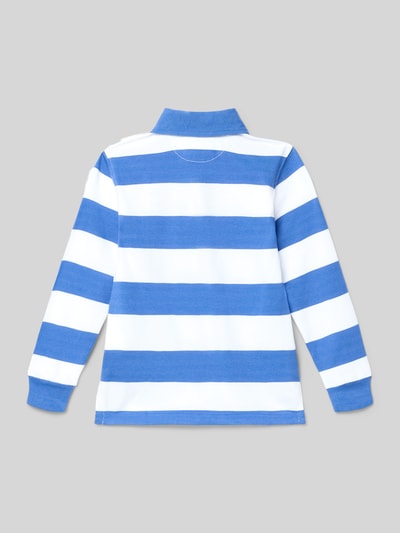 Produktfoto, Regular Fit Poloshirt aus reiner Baumwolle von Polo Ralph Lauren Kids, dwukolorowy, kołnierzyk polo, rękawy długie, zakończenie prążkowane, wykończenie z rozcięciami po bokach, bawełna