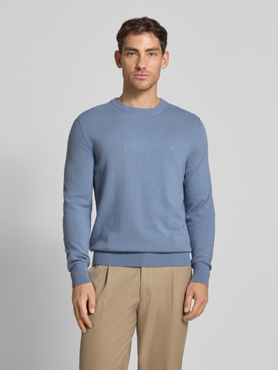 Marc O'Polo Regular Fit Strickpullover aus Baumwoll-Schurwoll-Mix Hellblau 4