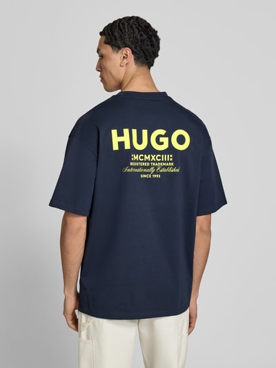 HUGO Blue Loose fit T-shirt van puur katoen Marineblauw - 5