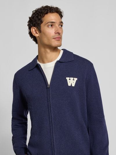 Wood Wood Cardigan van wol met tweewegritssluiting model 'Tay' Blauw - 3