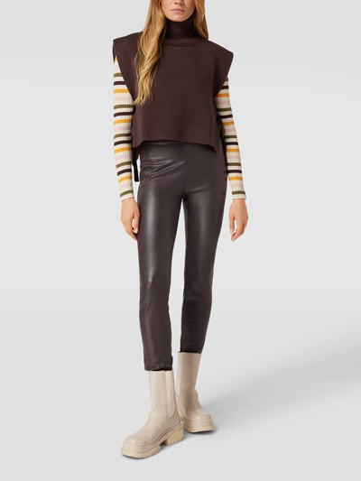 Raffaello Rossi Leggings in Leder-Optik Modell 'RESA' Dunkelbraun 1