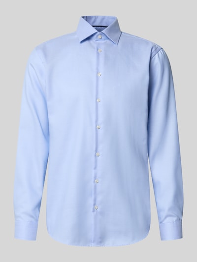 Christian Berg Men Regular Fit Businesshemd aus Baumwolle mit Kentkragen Bleu 2