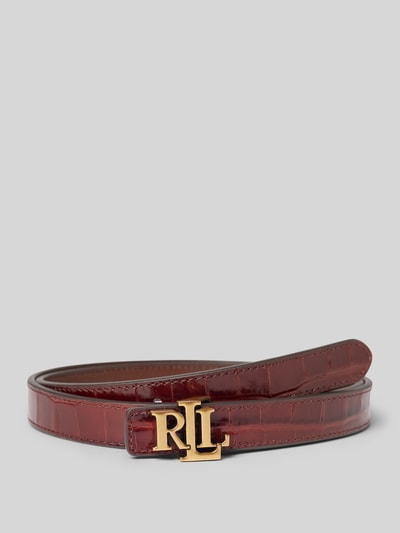 Lauren Ralph Lauren Riem van runderleer met pinsluiting Donkerrood - 1