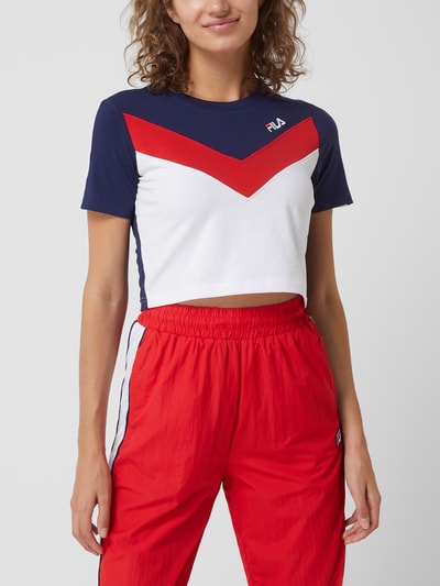 FILA Cropped T-Shirt aus Baumwoll-Elasthan-Mix Modell 'Biella' Blau 4