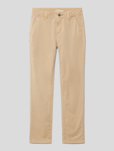 s.Oliver RED LABEL Slim fit broek met achterzak Camel - 1