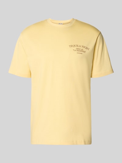 Produktfoto, Regular Fit T-Shirt aus reiner Baumwolle Modell 'FRED' von Only & Sons, Optik: Unifarben, Motiv-Print, Jersey, Kurzarm, Rundhals