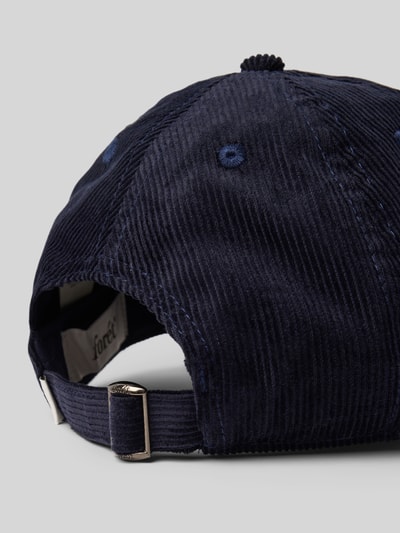 Forét Baseballpet van corduroy met labelstitching, model 'HAWK' Donkerblauw - 3