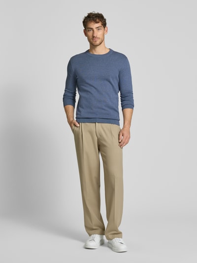 Tom Tailor Regular Fit Strickpullover aus reiner Baumwolle mit Rundhalsausschnitt Rauchblau 1