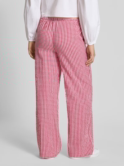Gina Tricot Stoffhose mit weitem Bein und elastischem Bund Rot 5