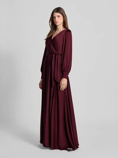 Jake*s Cocktail Avondjurk met V-hals Donkerrood - 1