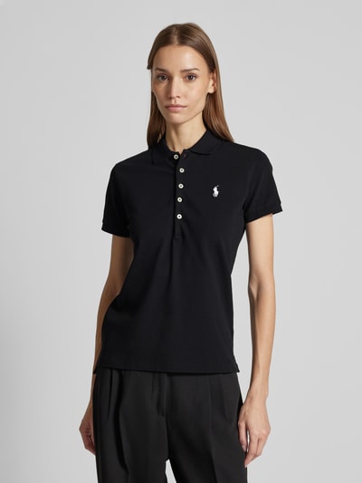 Polo Ralph Lauren Slim Fit Poloshirt mit Logo-Stitching Modell 'JULIE' Black 4