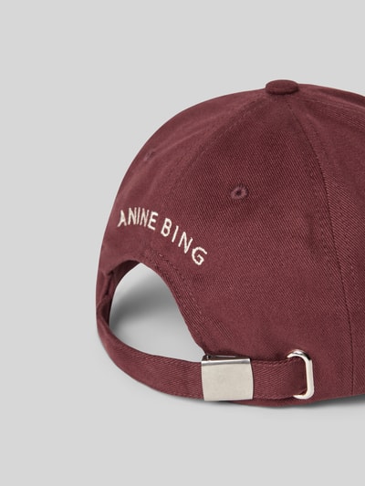 Anine Bing Basecap mit Label-Stitching Bordeaux 4