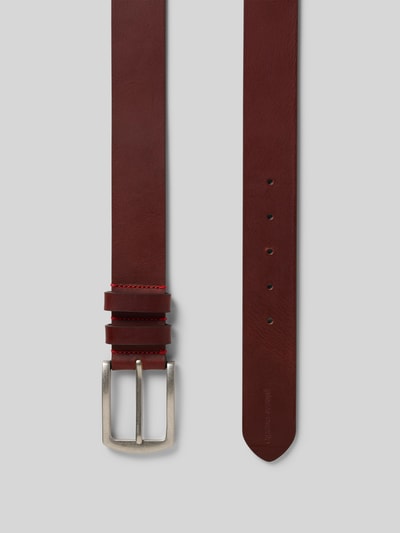 Pierre Cardin Pasek skórzany ze sprzączką Ciemnobrązowy 3