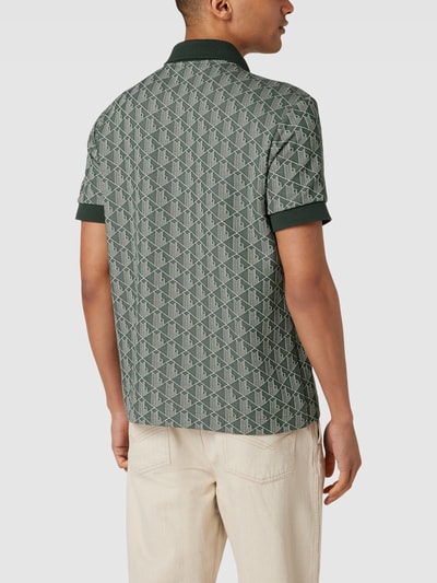 Lacoste Poloshirt mit Allover-Muster Modell 'SHORT SLEEVED RIBBED' Gruen 5