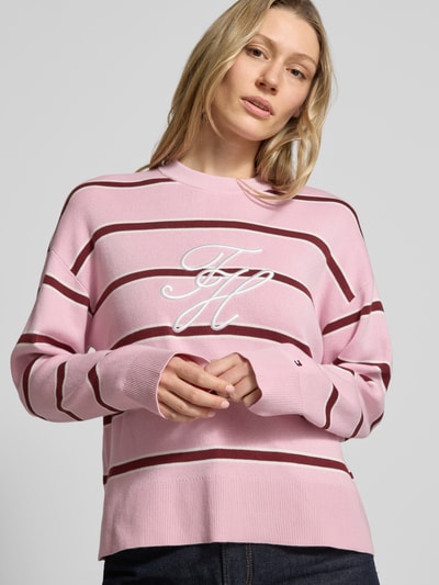 Tommy Hilfiger Regular Fit Sweatshirt aus reiner Baumwolle Pink 3