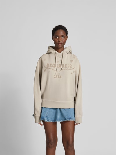 Dsquared2 Oversized Hoodie mit Logo-Print Ecru 4