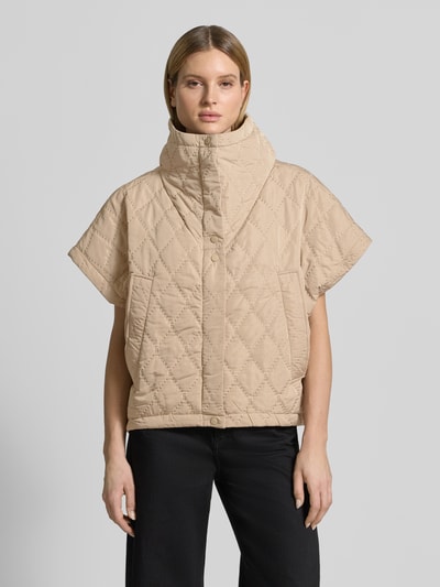 Cph Muse Cape mit Steppnähten und Eingrifftaschen Sand 4