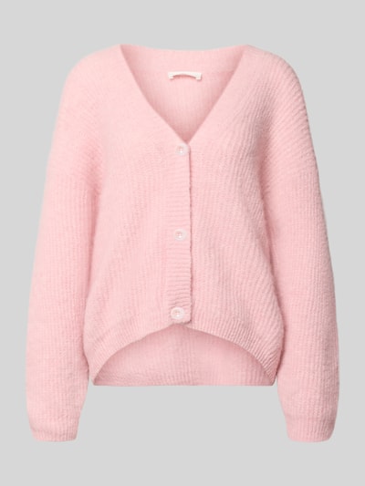 Produktfoto, Cardigan mit V-Ausschnitt Modell 'EAST' von American Vintage, rosa, Knopfleiste, weiche Struktur, Relaxed Fit, Damenmode