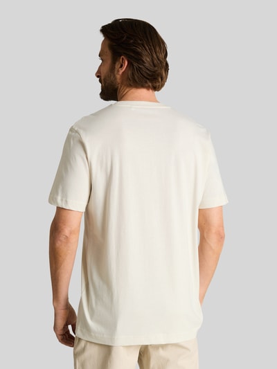 Tom Tailor Regular Fit T-Shirt aus reiner Baumwolle Offwhite Melange 5