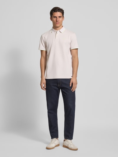 Tom Tailor Regular fit poloshirt van katoenmix Beige gemêleerd - 1
