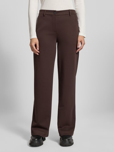FREE/QUENT Broek met paspelzakken aan de achterkant, model 'Nanni' Donkerbruin - 4