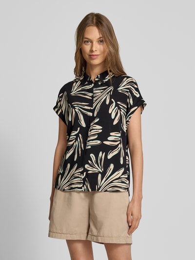 Tom Tailor Denim Regular fit overhemdblouse van pure viscose Zwart - 4