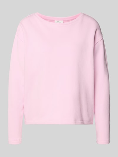 Produktfoto, Relaxed Fit Sweatshirt aus katoenmix van s.Oliver RED LABEL in effen lichtroze kleur, ronde hals, lange mouwen.