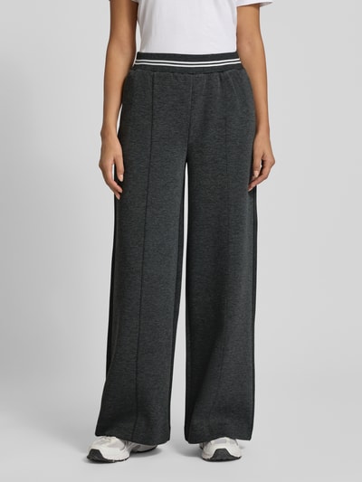 ICHI Wide Leg Stoffhose mit elastischem Bund Modell 'KATE' Anthrazit 4