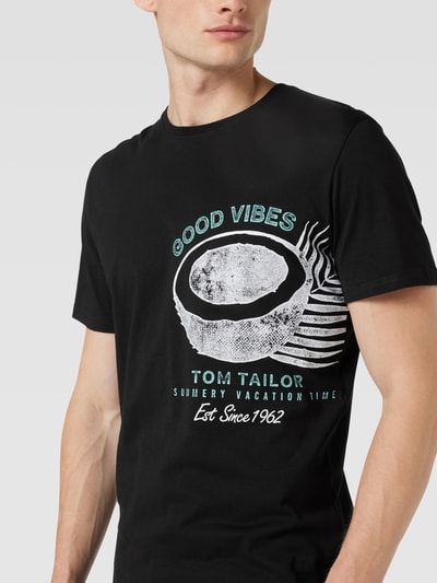 Tom Tailor T-Shirt mit Statement-Print Black 3