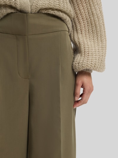 BOSS Orange Wide Leg Hose aus Viskose-Mix mit Bundfalten Oliv 3