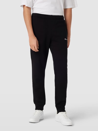 CHAMPION Regular Fit Sweatpants mit Label-Stitching Black 4