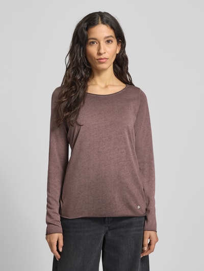 Smith and Soul Sweter z dzianiny ze zrolowanym dołem Ciemnobrązowy 4