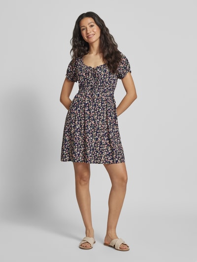 Apricot Minikleid aus Viskose mit Schlüsselloch-Ausschnitt Marine 1