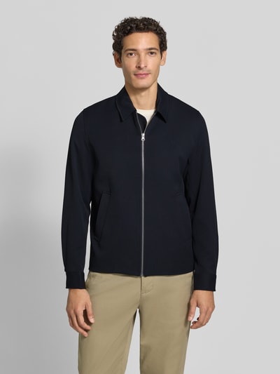 Les Deux Jacke mit Logo-Stitching Modell 'Como' Blau 4
