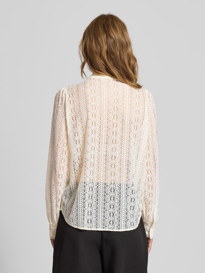Only Regular fit blouse van transparant kant, model 'REBA' Offwhite - 5