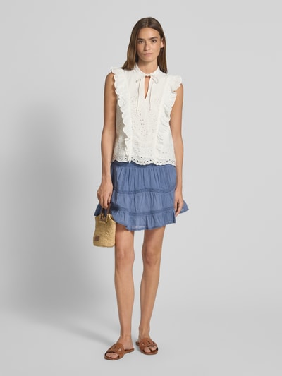 Neo Noir Spódnica mini z marszczonymi detalami model ‘Robby’ Szaroniebieski 1