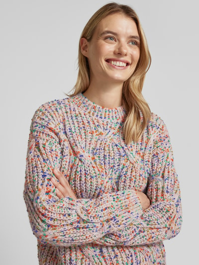 YAS Strickpullover mit Zopfmuster Modell 'Confetti' Rosa 3