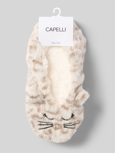 CAPELLI NEW YORK Kuschelsocken mit Noppen Modell 'Cat' Offwhite 3