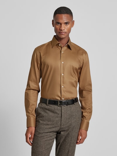 BOSS Slim Fit Business-Hemd mit Kentkragen Modell 'Hank' Beige 4