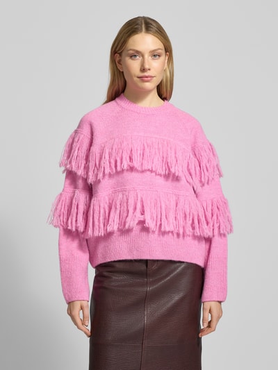 Essentiel Antwerp Relaxed Fit Strickpullover mit Woll-Anteil Modell 'JOHNS' Rosa 4