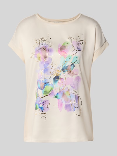 Christian Berg Woman Regular Fit T-Shirt mit floralem Motiv-Print Ecru 2