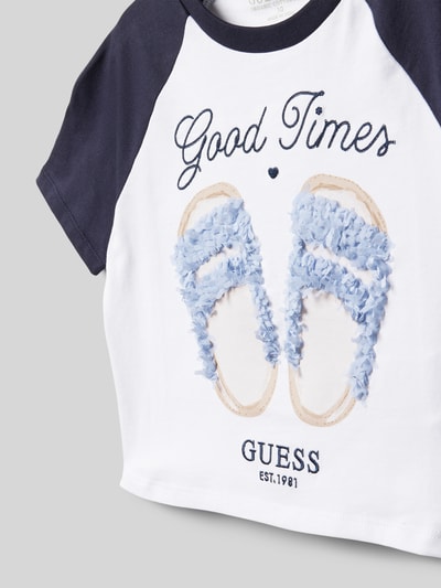 Guess Cropped T-Shirt mit Label-Details Marine 2