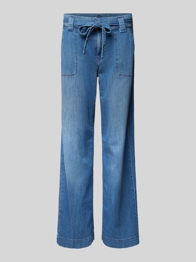 MAC Straight leg jeans met strikceintuur, model 'Sienna' Blauw - 2