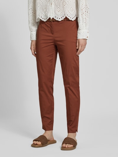 Christian Berg Woman Slim Fit Stoffhose mit verkürztem Schnitt Mittelbraun 4