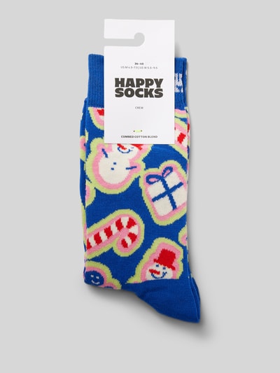 Happy Socks Socken mit Label-Stitching Modell 'Christmas Stuff' Blau 3