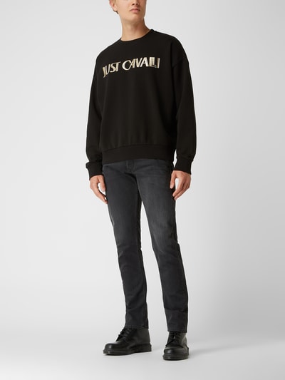Just Cavalli Oversized Sweatshirt mit Logo-Print  Black 1