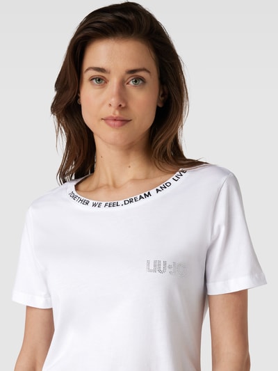 Liu Jo White T-Shirt mit Stitching Offwhite 3